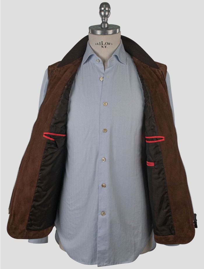 Isaia Brown Leather Suede Gilet | IsuiT