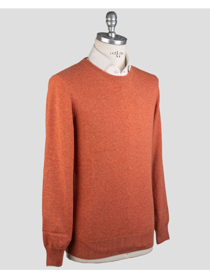 Brunello Cucinelli Orange Cashmere Sweater Crewneck | IsuiT