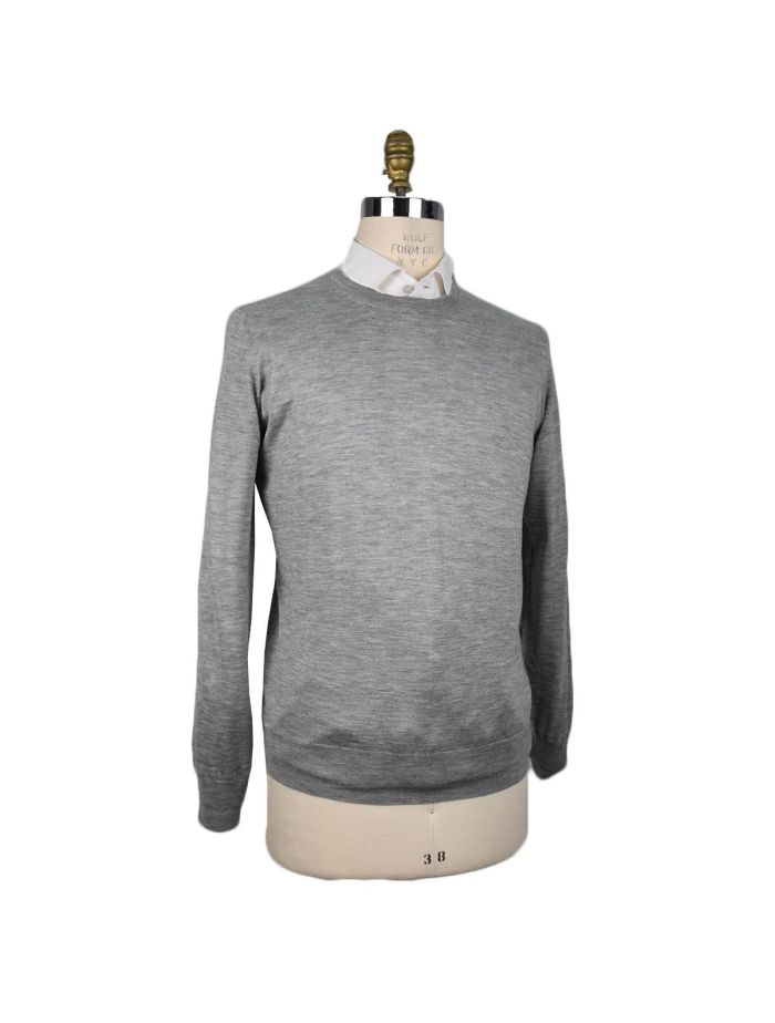 Brunello Cucinelli Gray Cashmere Silk Sweater Crewnwck | IsuiT