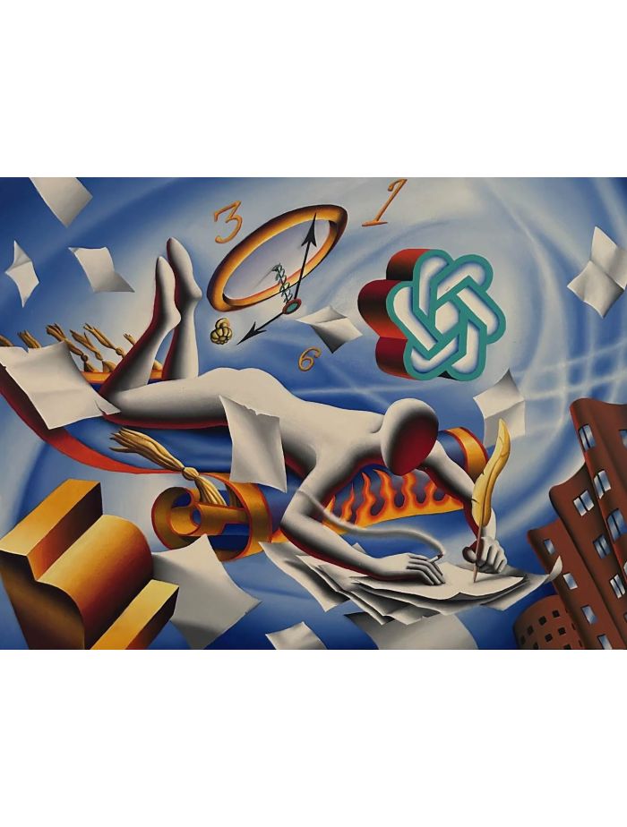貴重マーク・コスタビMARK KOSTABI 1988年BAPTISM 油絵 MARK KOSTABI Climbing, 1988 - Signed – Art Wise Premium Posters