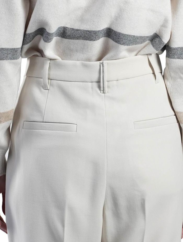 Brunello Cucinelli Taupe Viscore Wool Pants | IsuiT