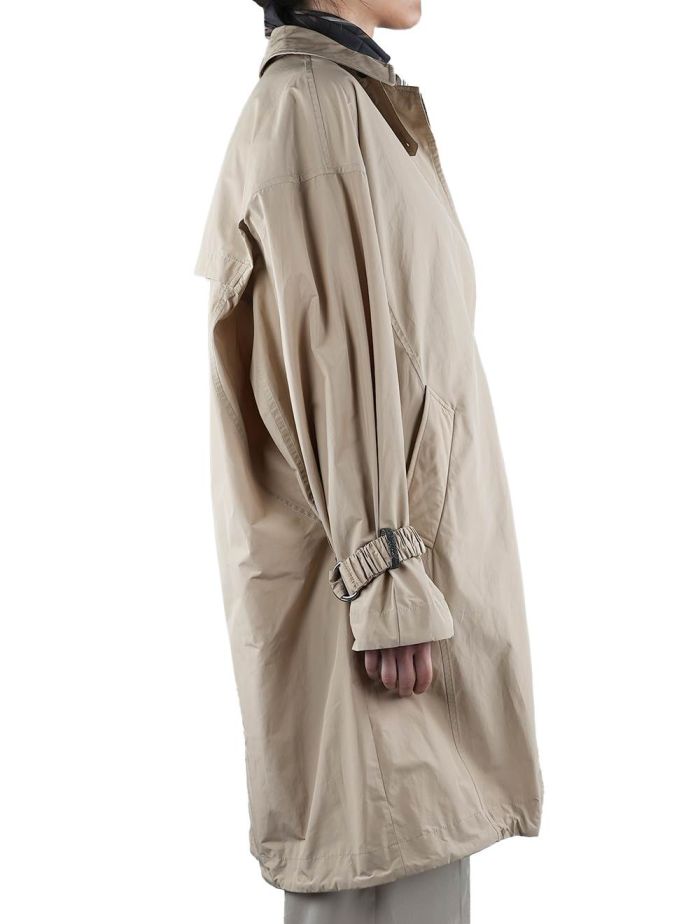Brunello Cucinelli Beige Poliestere Cotton Trench Coat Woman