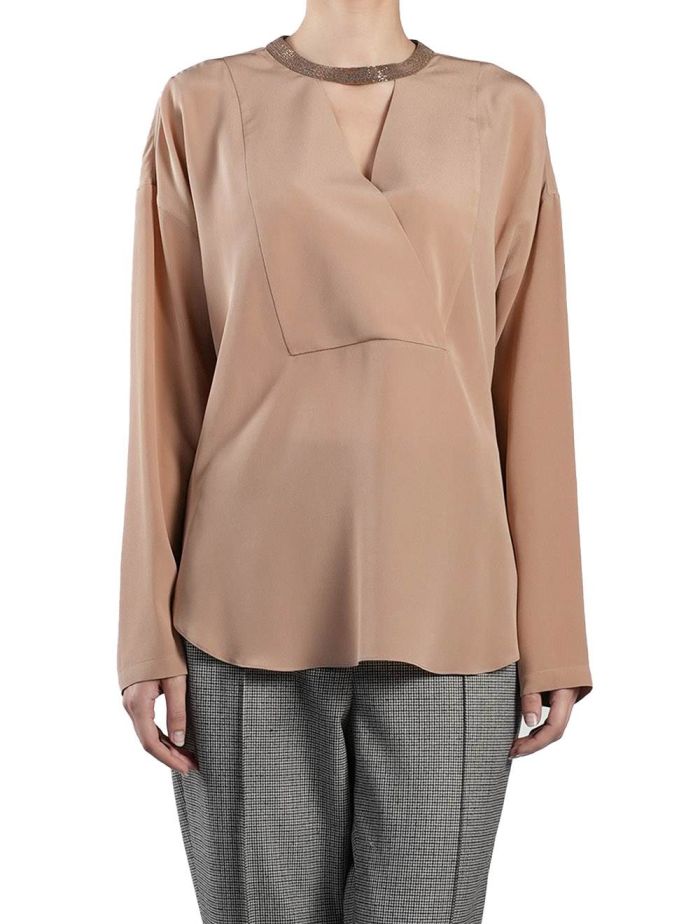 Brunello Cucinelli Striped Cotton-Silk Shirt | Sendegaro