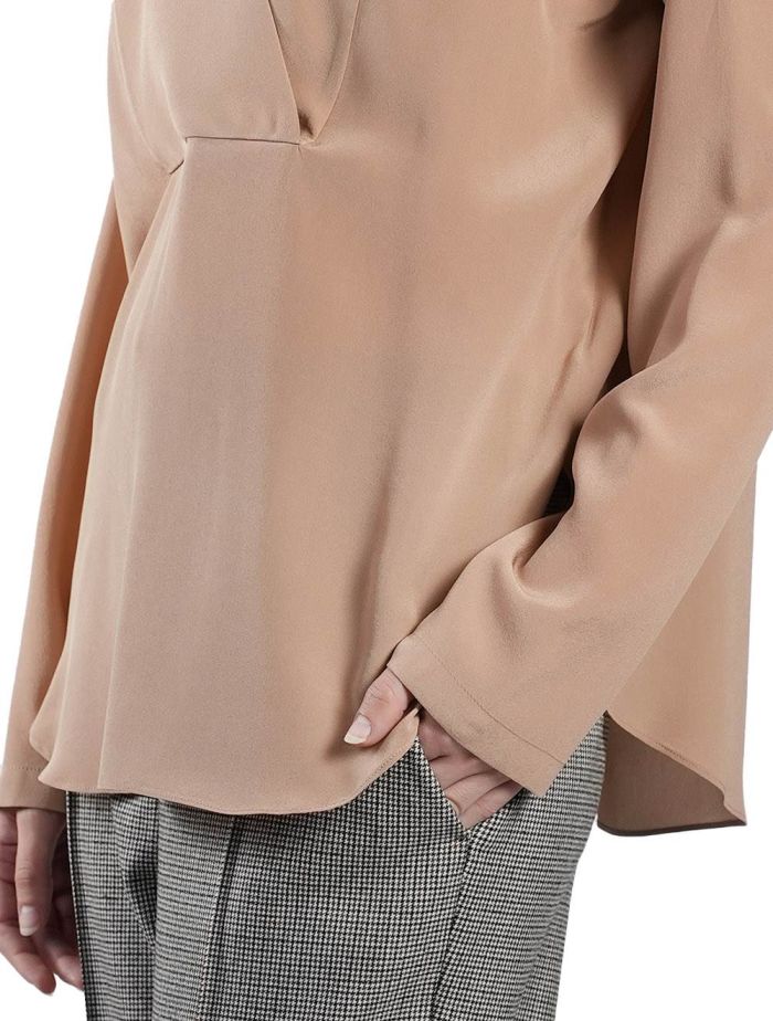 Brunello Cucinelli Beige Silk Shirt | IsuiT