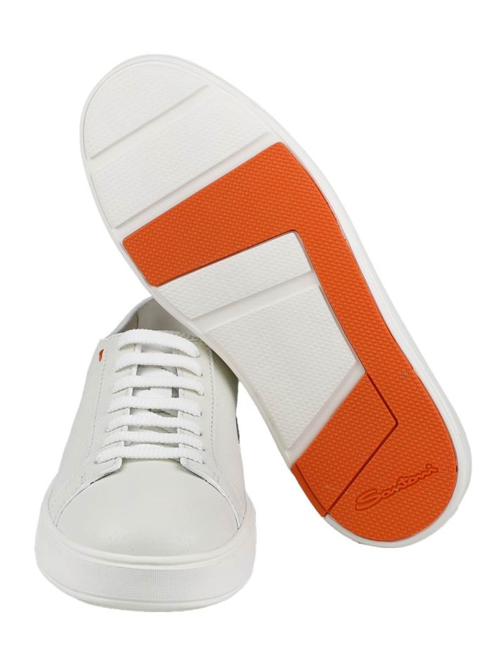 Santoni White Leather Sneakers | IsuiT