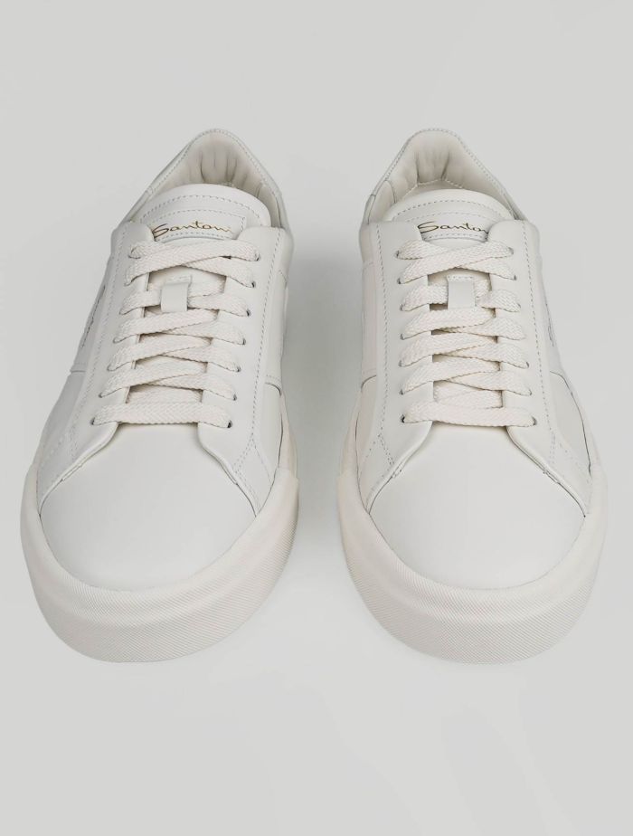 Santoni White Leather Sneakers | IsuiT