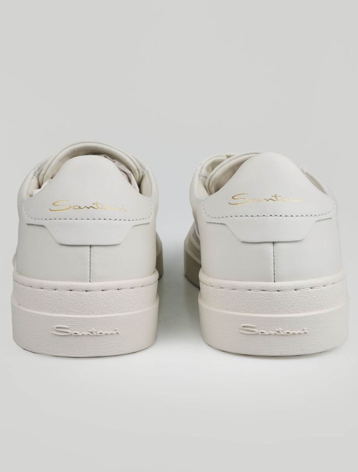 Santoni White Leather Sneakers | IsuiT
