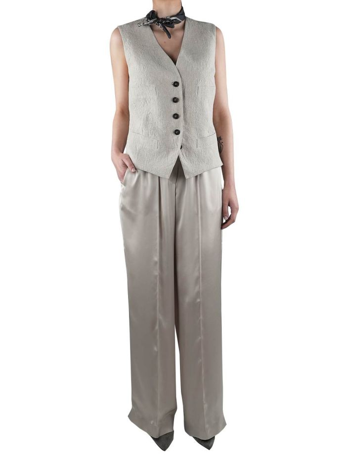 Brunello Cucinelli Beige Linen Vest Woman | IsuiT
