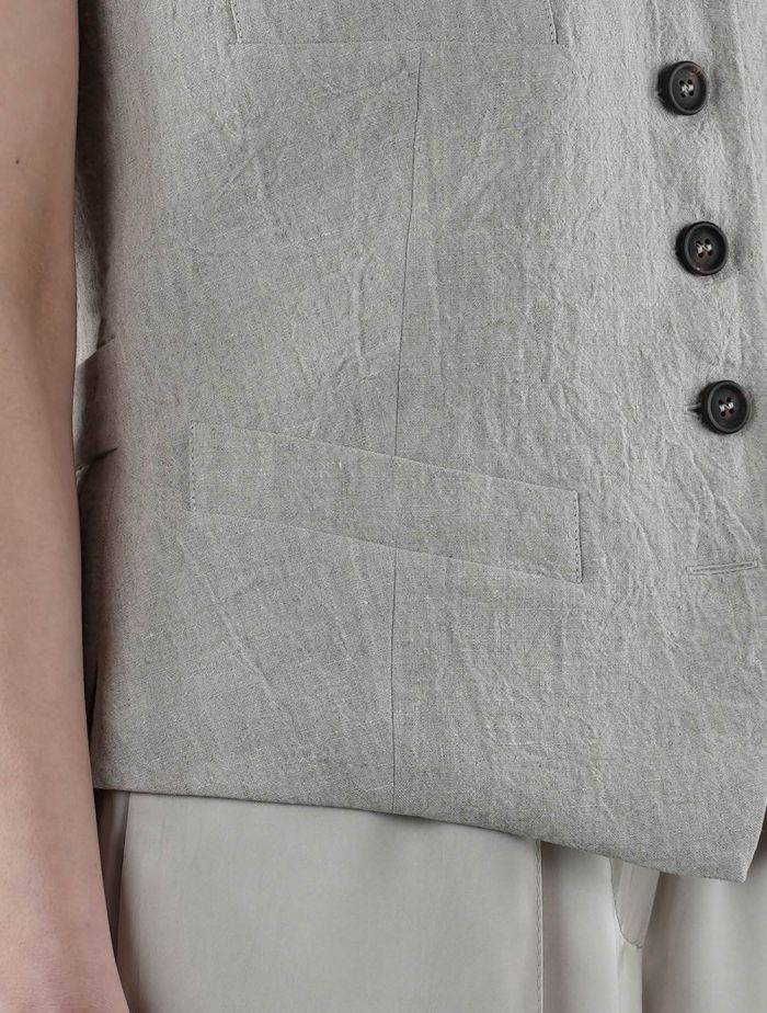 Brunello Cucinelli Beige Linen Vest Woman | IsuiT