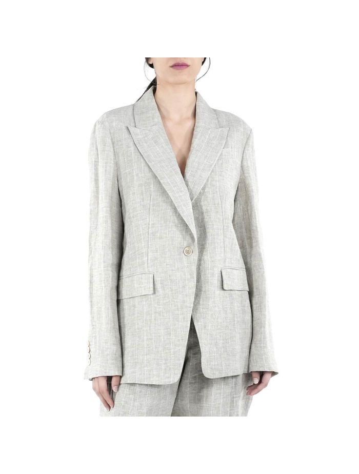 Brunello Cucinelli Gray Linen Blazer | IsuiT