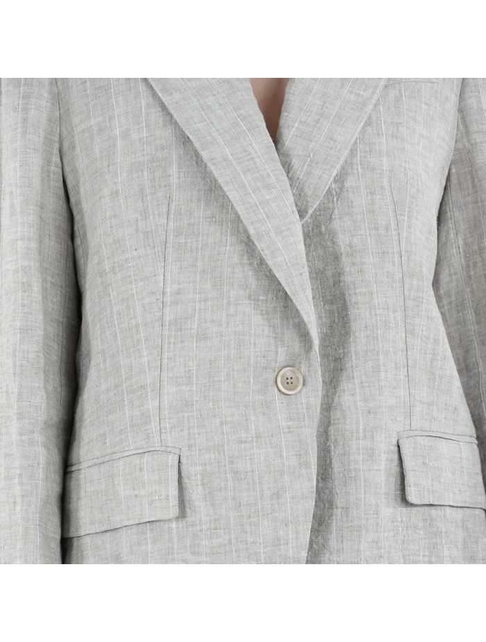 Brunello Cucinelli Gray Linen Blazer | IsuiT