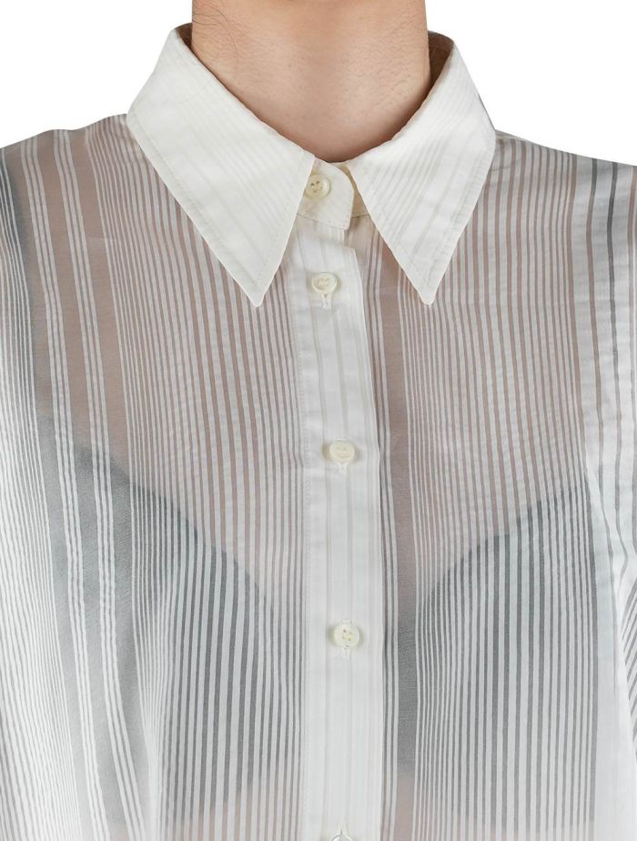 Brunello Cucinelli White Cotton Silk Blusa Shirt Woman | IsuiT