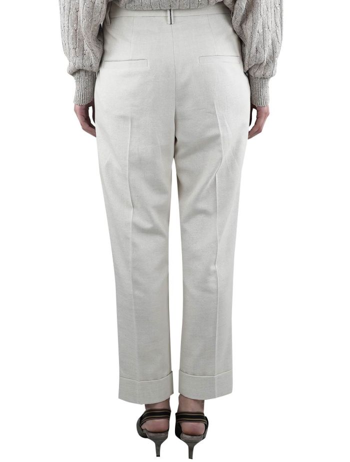 Brunello Cucinelli Beige Cotton Viscose Pl Pa Pants Woman