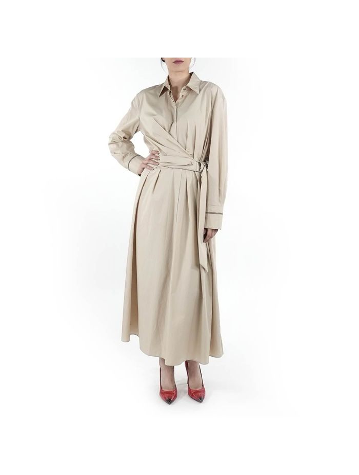 Brunello Cucinelli Beige Cotton Dress | IsuiT