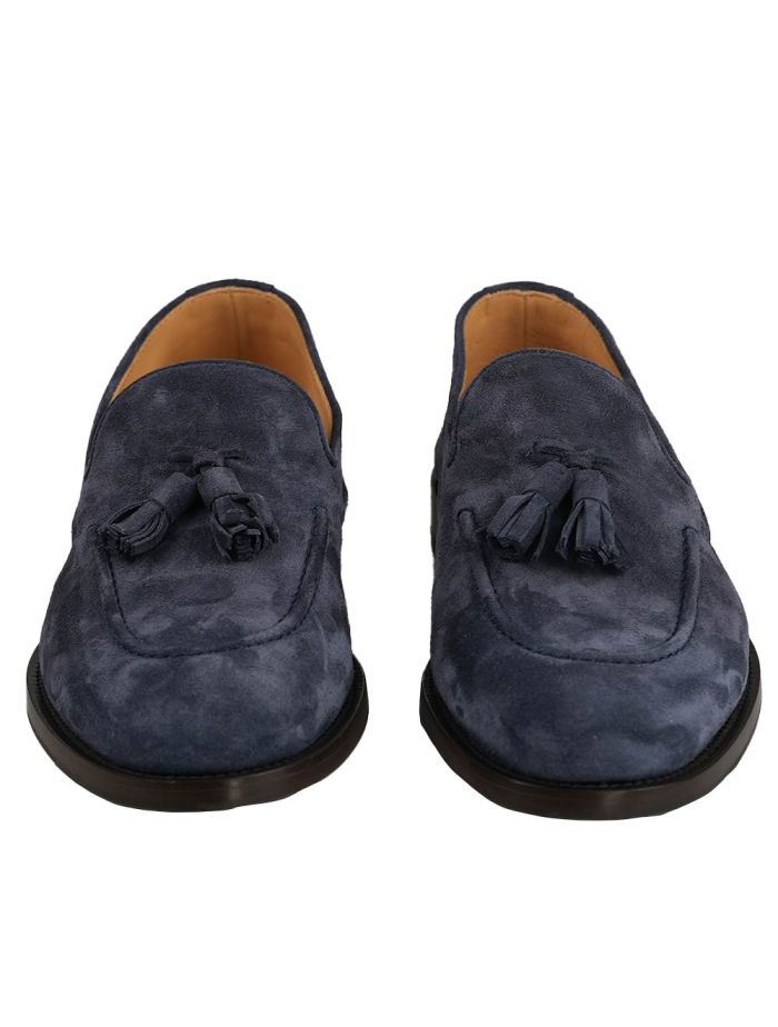 Brunello Cucinelli Blue Leather Suede Dress Shoes | IsuiT