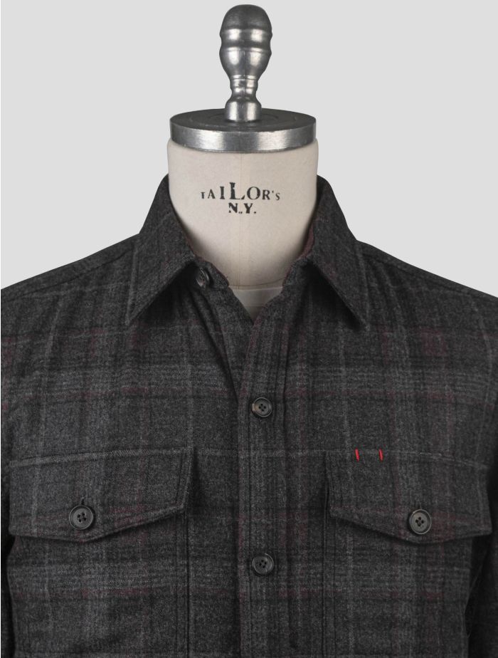 Isaia Gray Virgin Wool Cashmere Overshirt | IsuiT