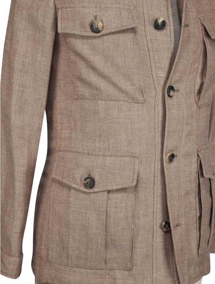 Luigi Borrelli Brown Linen Virgin Wool Coat | IsuiT