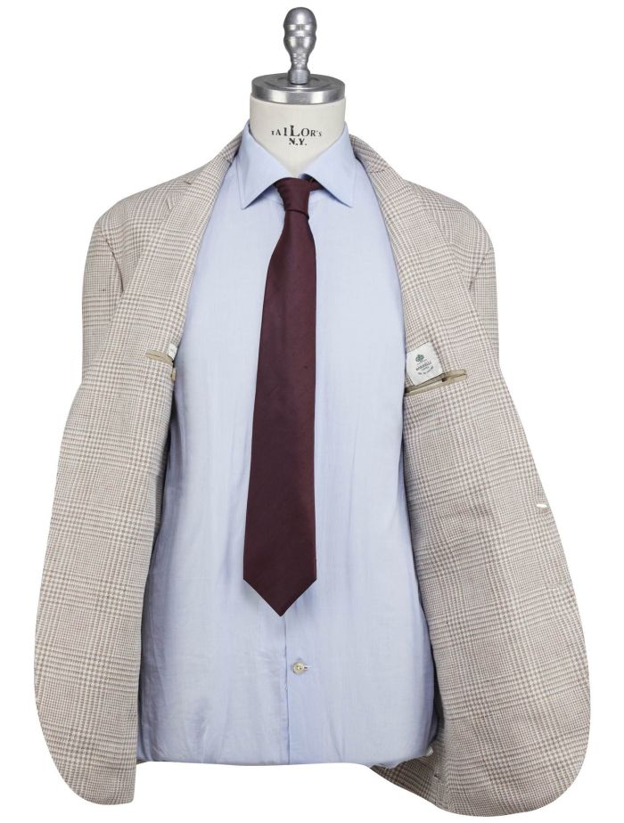 Luigi Borrelli Brown Linen Virgin Wool Blazer | IsuiT
