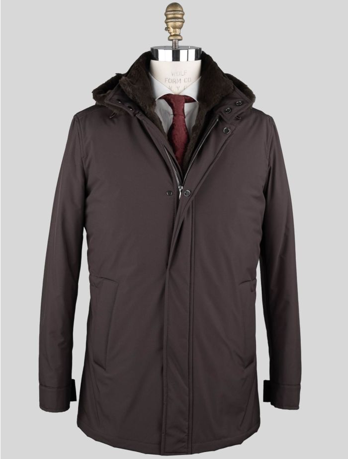 Barba Napoli Brown Pl Pu Lapin Fur Coat | IsuiT