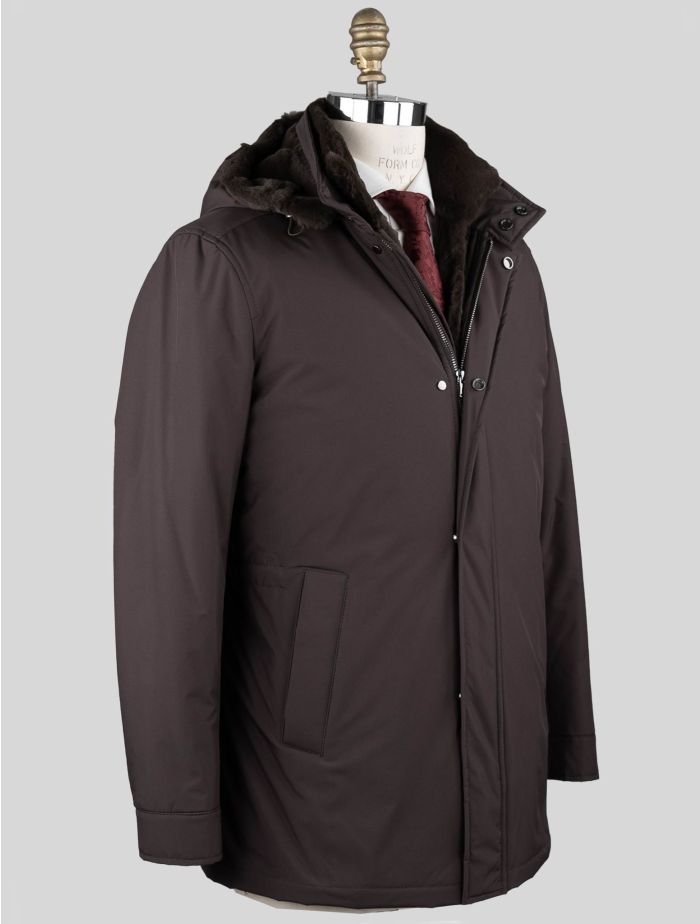 Barba Napoli Brown Pl Pu Lapin Fur Coat | IsuiT Barba Napoli Brown Pl Pu Lapin Fur Coat | IsuiT