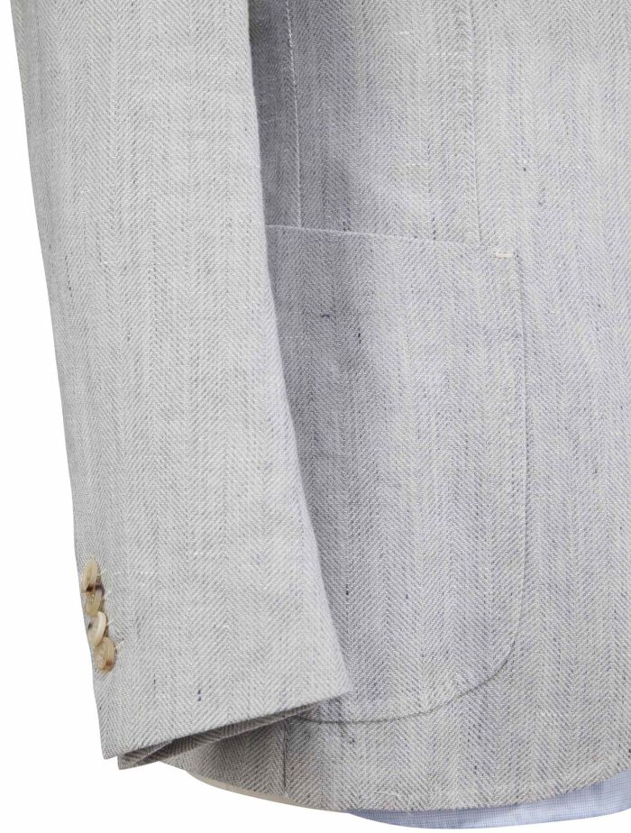 Luigi Borrelli Gray Virgin Wool Silk Linen Blazer | IsuiT
