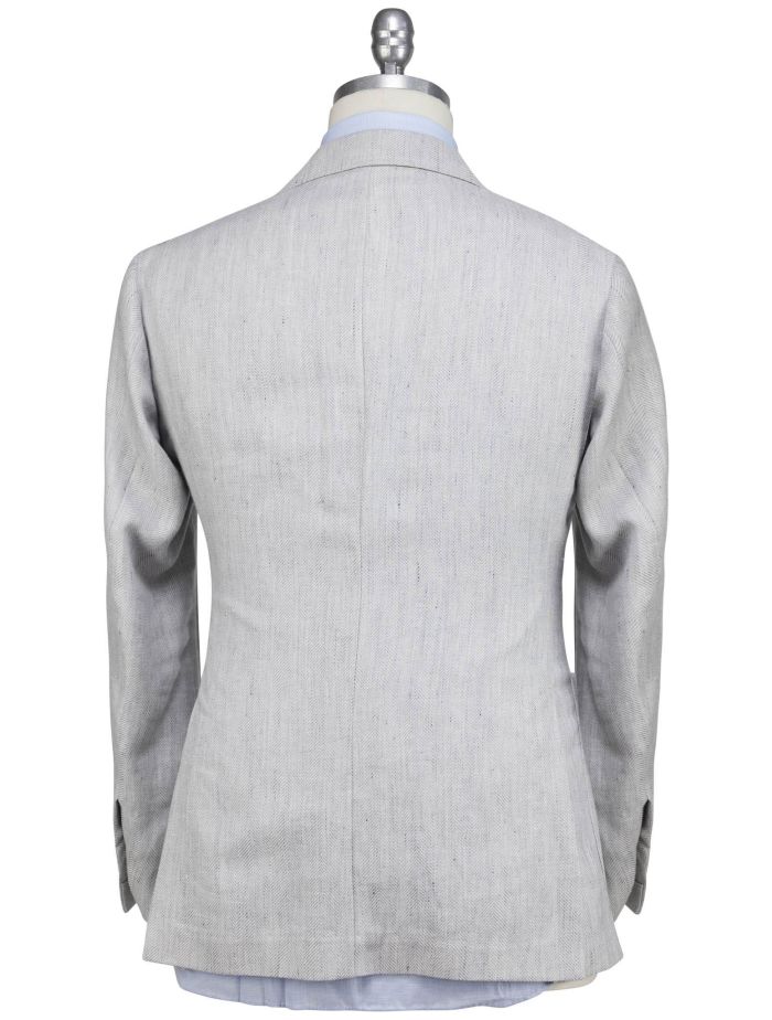 Luigi Borrelli Gray Virgin Wool Silk Linen Blazer | IsuiT