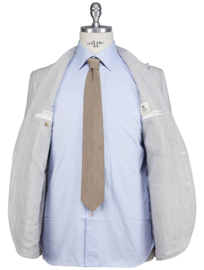 Luigi Borrelli Gray Virgin Wool Silk Linen Blazer | IsuiT