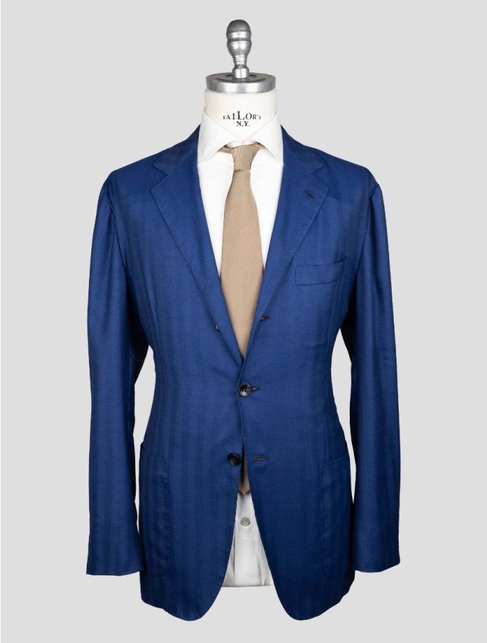 Kiton Blue Vicuna Peru Cashmere Silk Blazer | IsuiT
