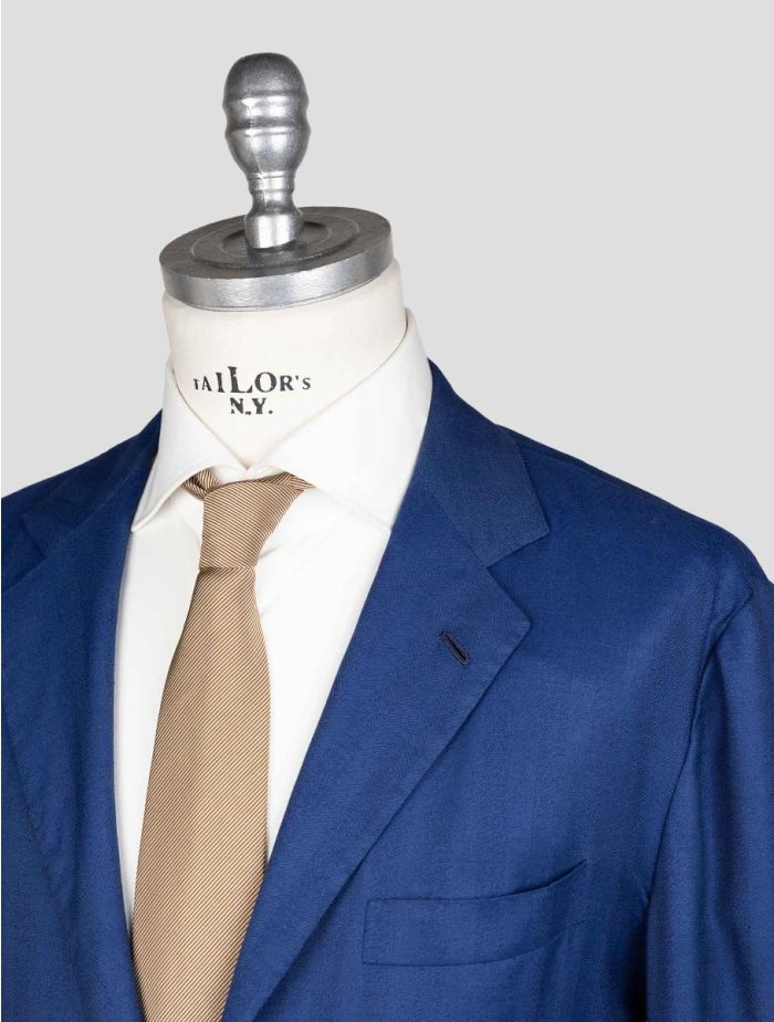 Kiton Blue Vicuna Peru Cashmere Silk Blazer | IsuiT