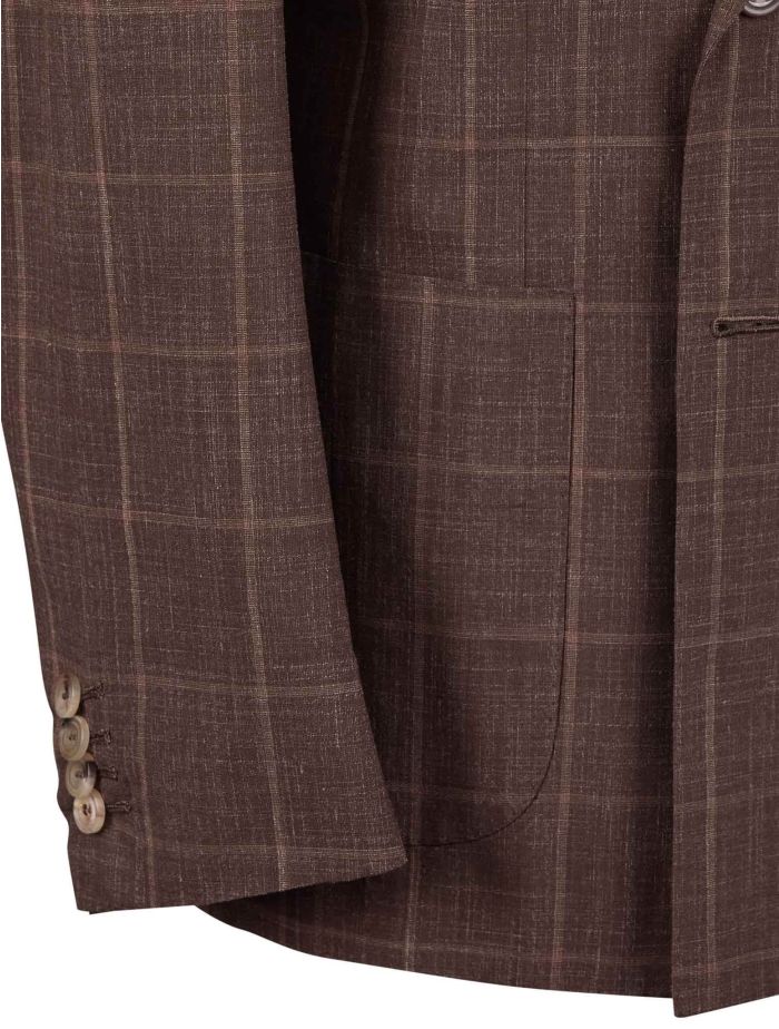 Kiton Brown Virgin Wool Silk Linen Double Breasted Suit | IsuiT