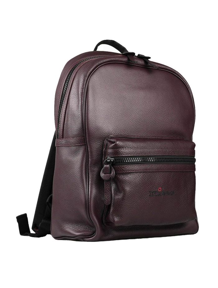 Kiton Burgundy Leather Backpack IsuiT