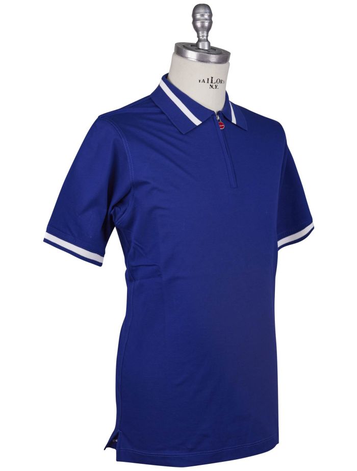 Tシャツ・カットソー Kiton SS25 Kiton Polo (UMK0718K286000 CELESTE) Kiton - Cerulean Blue Polo | Mitchell Stores