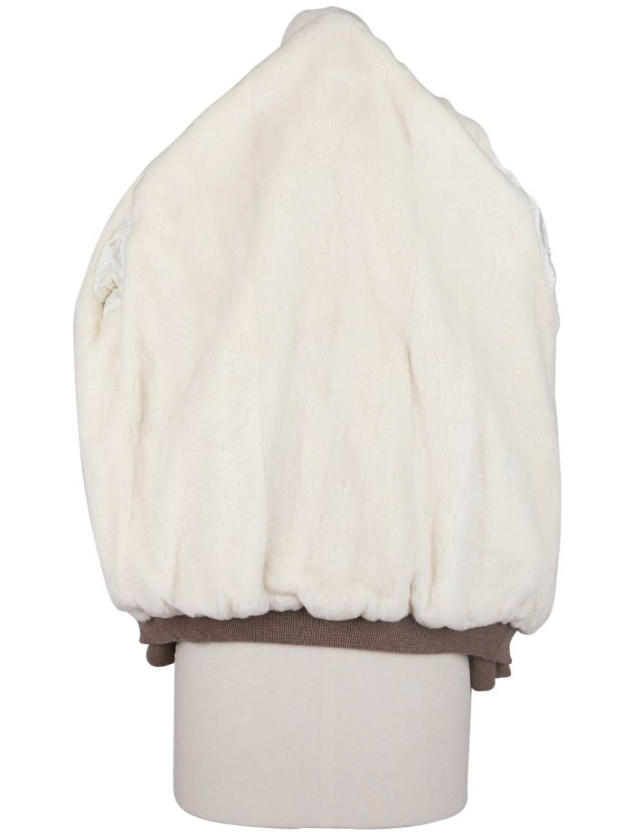 Kiton Beige Cashmere Mink Fur Sweater Full Zip | IsuiT