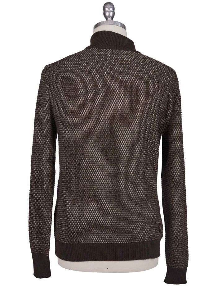 Kiton Brown 100% Vicuna Sweater Half Zip | IsuiT