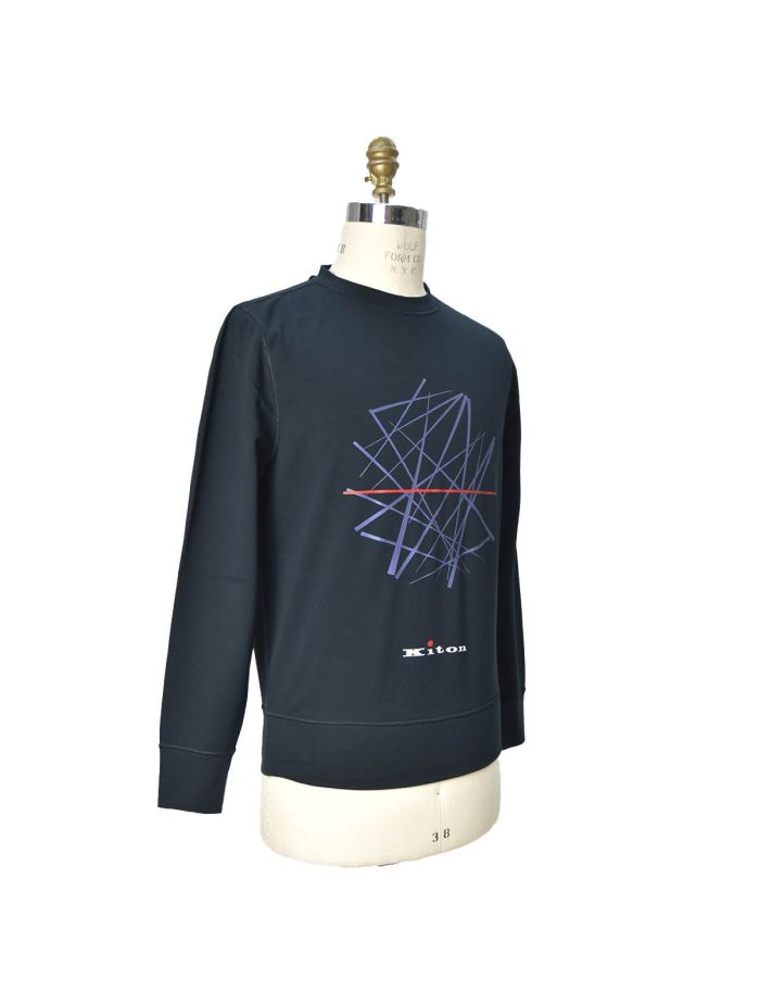 Kiton Blue Cotton Ea Sweater Crewneck | IsuiT