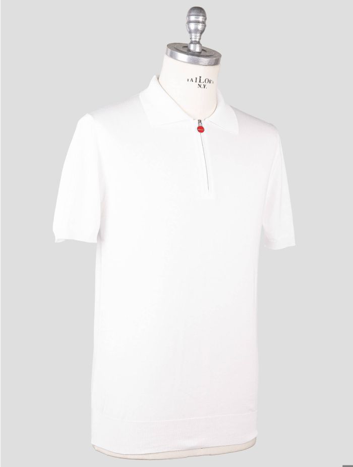 Tシャツ・カットソー Kiton Short-sleeved cotton polo shirt (UMKXX3340C00P WHITE) Kiton White Cotton Polo | IsuiT