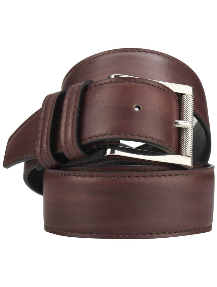 Kiton Burgundy Leather Belt | IsuiT
