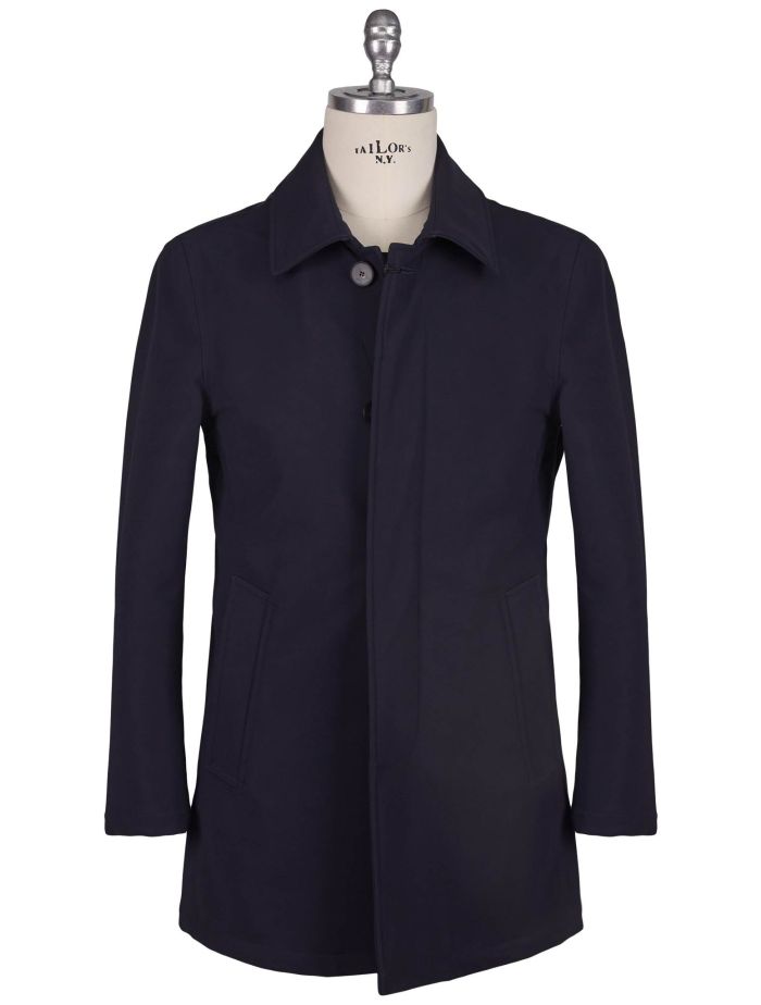 コートその他 Kiton FW24 Kiton Coat (UW1886V0444F0700E BLU) Single-breasted double coat in blue cashmere | Kiton