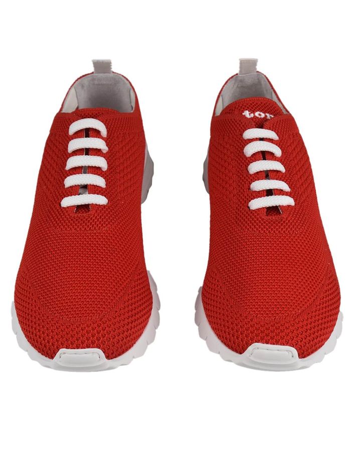 VIP【関税送料無料】希少 KITON LOGO COTTON SNEAKERS Kiton Sneakers Shoes K Logo White Brown