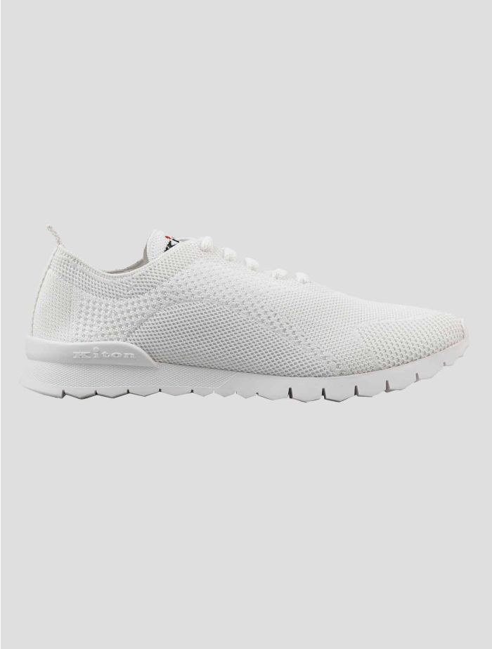 Kiton スニーカー ホワイト系 Made In Italy Kiton White Cotton Ea Sneakers | IsuiT
