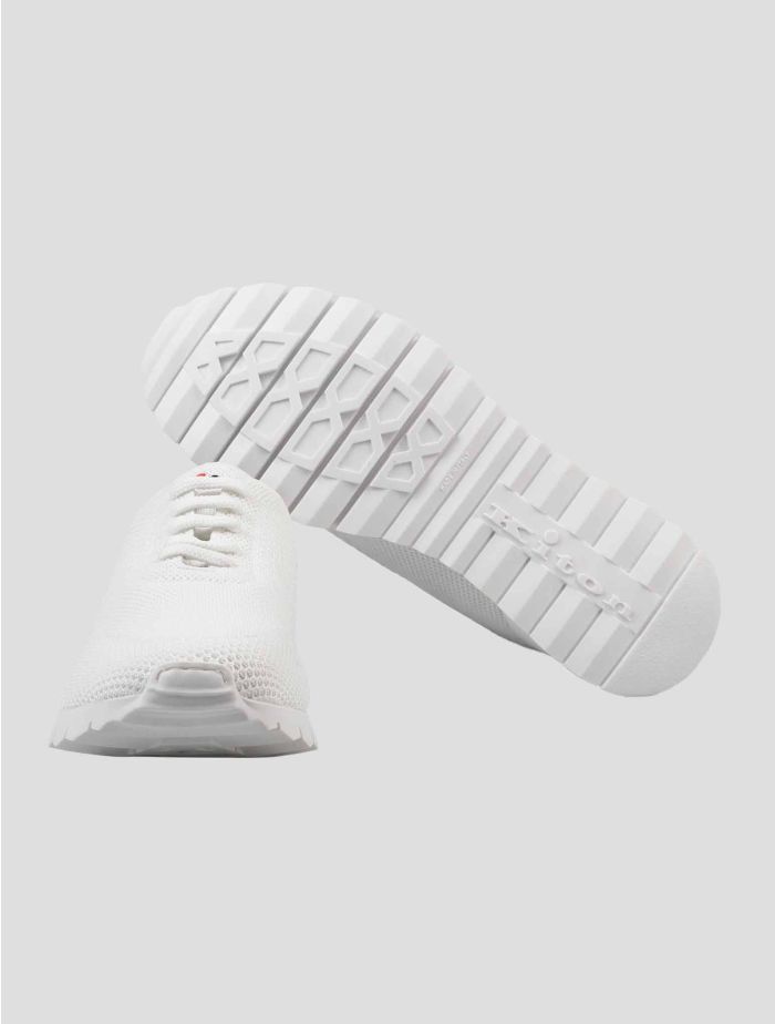 Kiton White Cotton Ea Sneakers | IsuiT