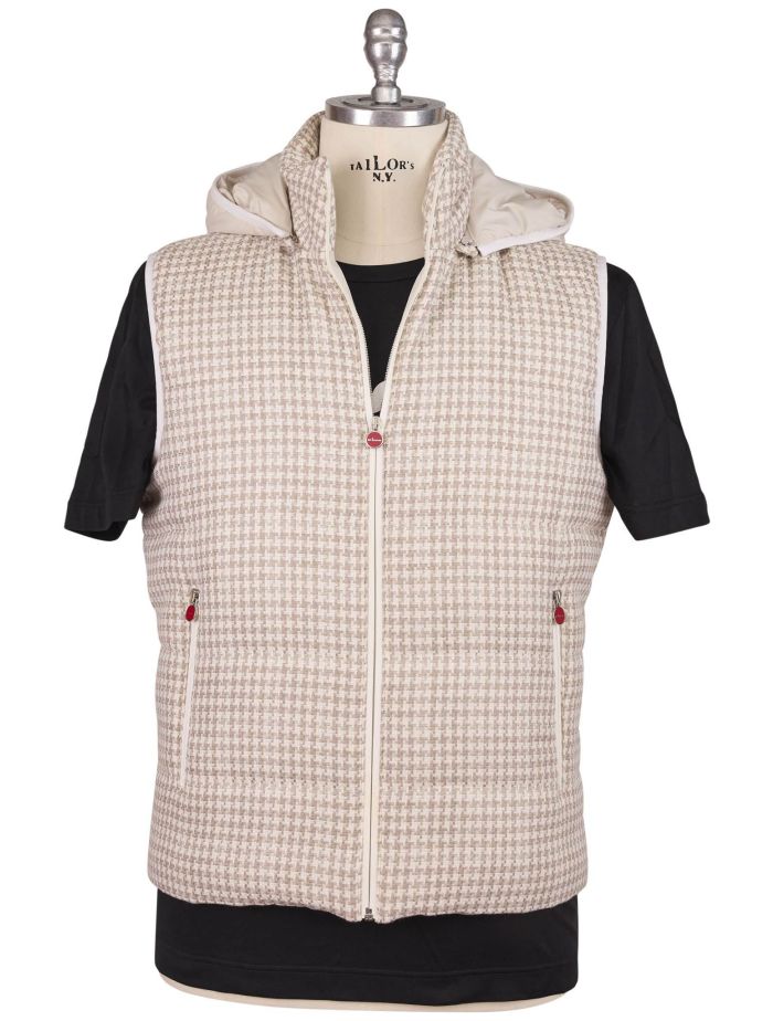 Kiton Beige Linen Cashmere Virgin Wool Vest | IsuiT