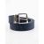 Kiton Blue Leather Cashmere Virgin Wool Silk Linen Belt 1