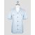 Isaia Blue White Linen Cotton Silk Shirt Short Sleeve 1